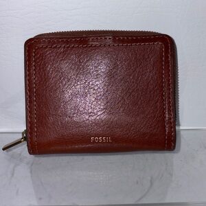 Fossil Logan Brown Leather RFID Mini Multifunction Wallet